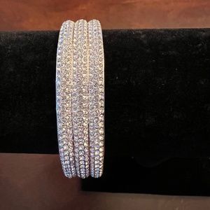 Silver Crystal Clasp Bracelet